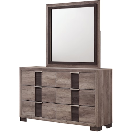 6-Drawer Dresser Mirror and Mirror Set