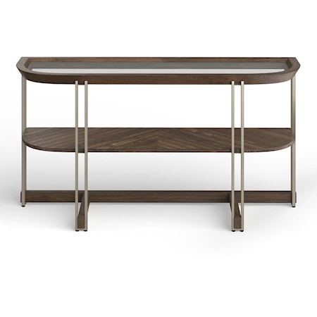 Sofa Table with Glass Table Top