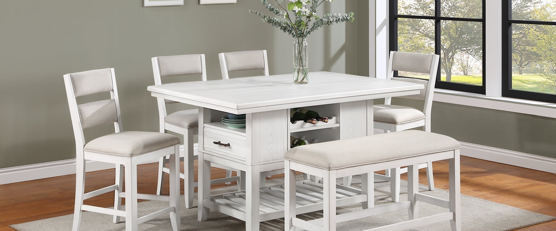 5 PIECE COUNTER HEIGHT DINING SET