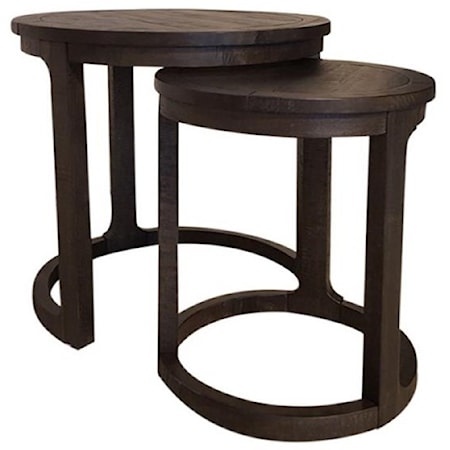 Round Nesting End Table Set