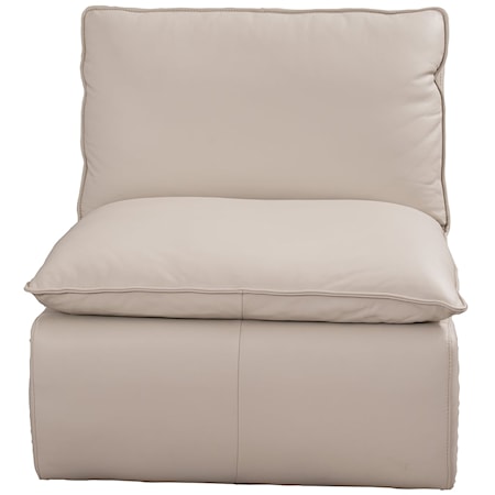 MODULAR LEATHER MATCH ARMLESS CHAIR