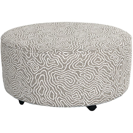 ROUND OTTOMAN W/CASTERS