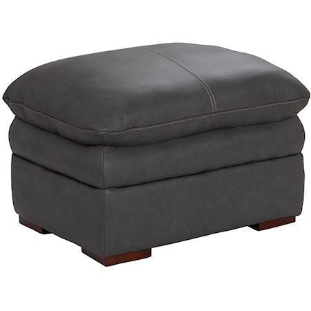 100% TOP GRAIN LEATHER OTTOMAN