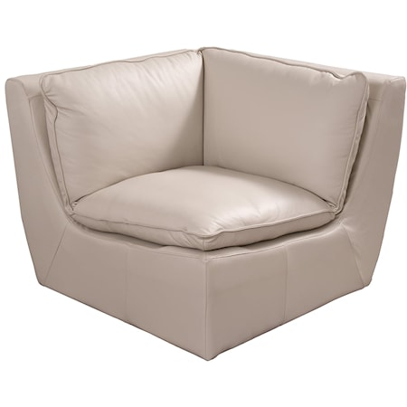 MODULAR LEATHER MATCH CORNER CHAIR