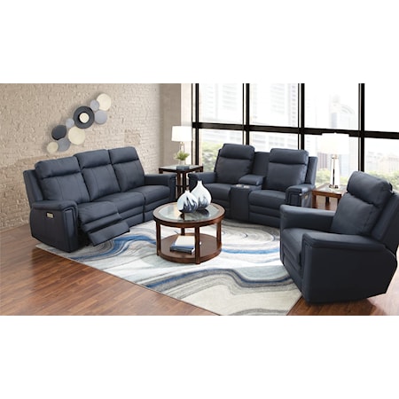TOP GRAIN LEATHER MATCH POWER SOFA