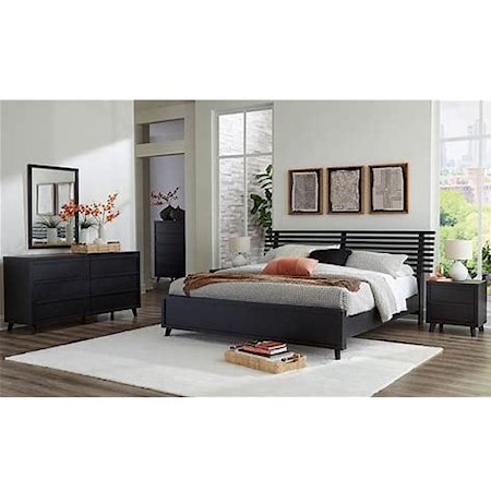 Queen Slat Panel Bed