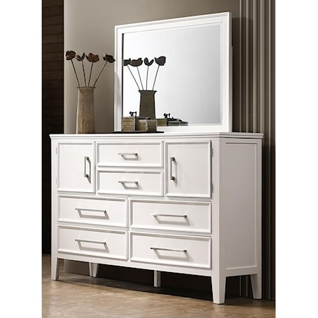 Dresser and Mirror Set