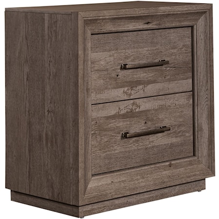 2-Drawer Nightstand with Charging Station