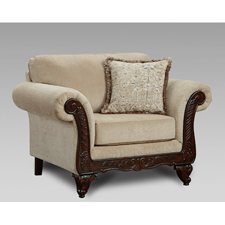 TRADITIONAL CHAIR W/WOOD TRIM
