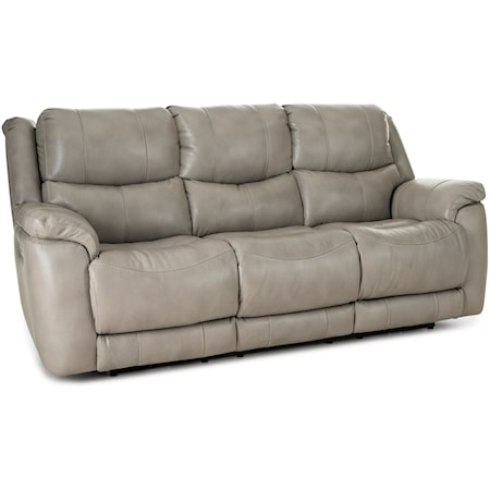 LEATHER MATCH POWER SOFA W/PWR HEADRESTS