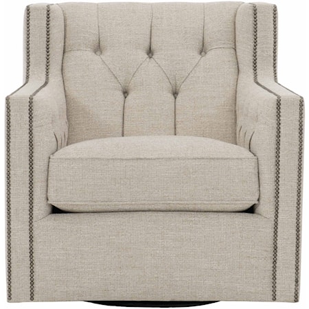 Swivel Chair with Nail Head Trim
