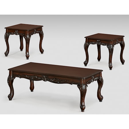 COCKTAIL AND 2 END TABLE SET