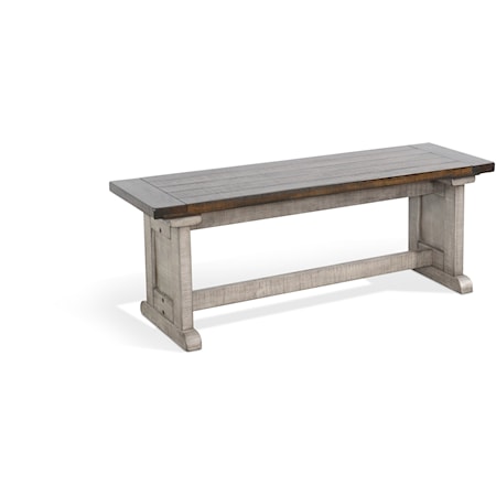 Side Bench with Wood Seat