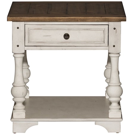 End Table with Bottom Shelf Storage