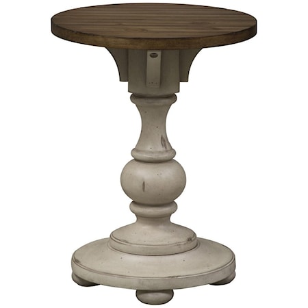 Chair Side Table with Planked Top