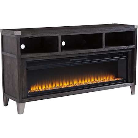 Large TV Stand with Fireplace Insert