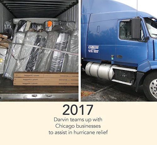2017 - Darvin teams up with Chicago businesses to assist in hurricane relief