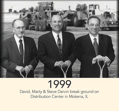 1999 - David, Marty and Steve Darvin break ground on Distribution Center in Mokena, IL